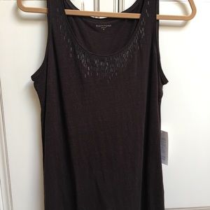Eileen Fisher Linen Tank With Sequins Size M New